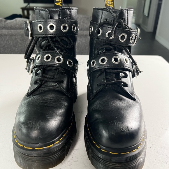 Dr. Martens Black Combat Platform Boots - Picture 5 of 12
